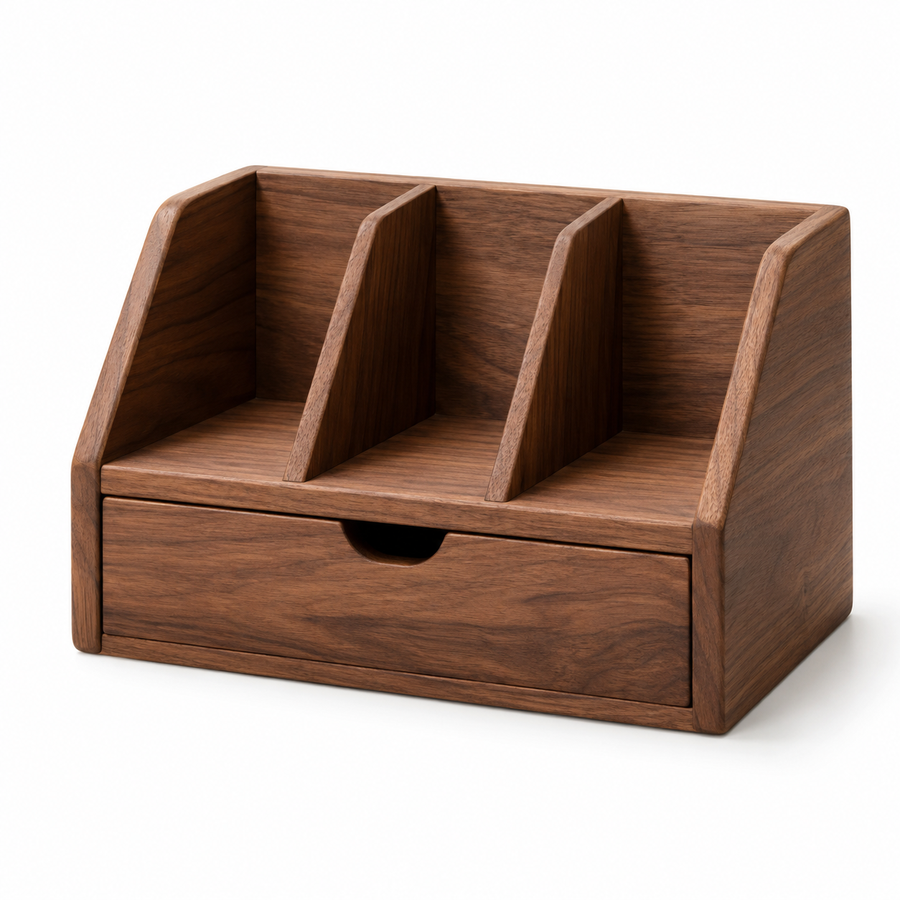 Walnut Wood Desk Organizer
