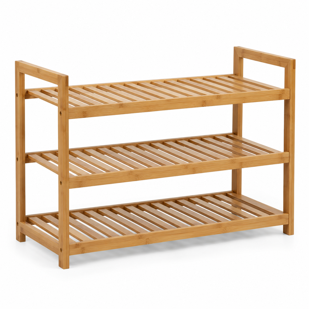 Three-Tier Bamboo Shoe Rack